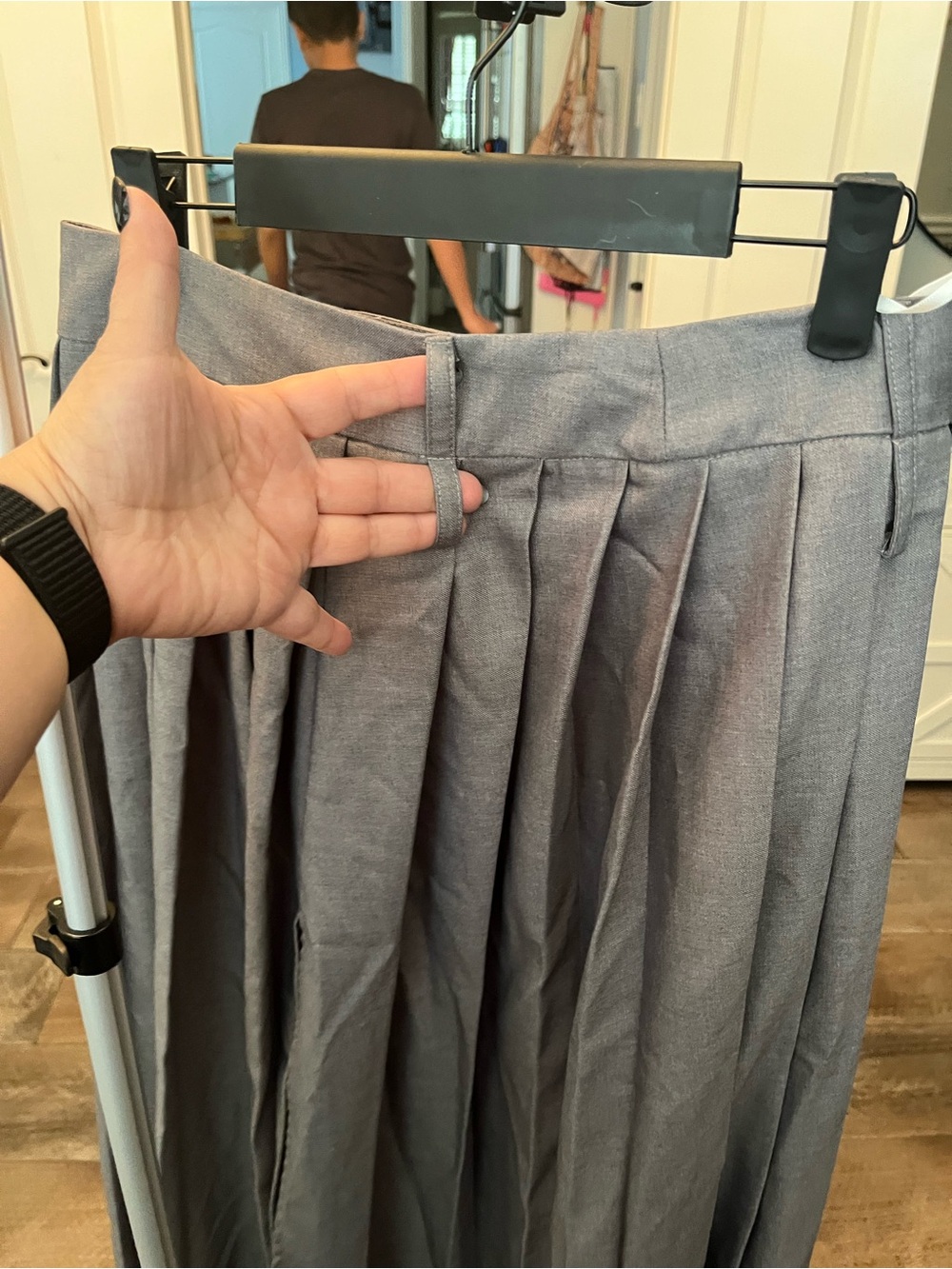 Pleated A-Line Skirt in Gray - Commense Brand